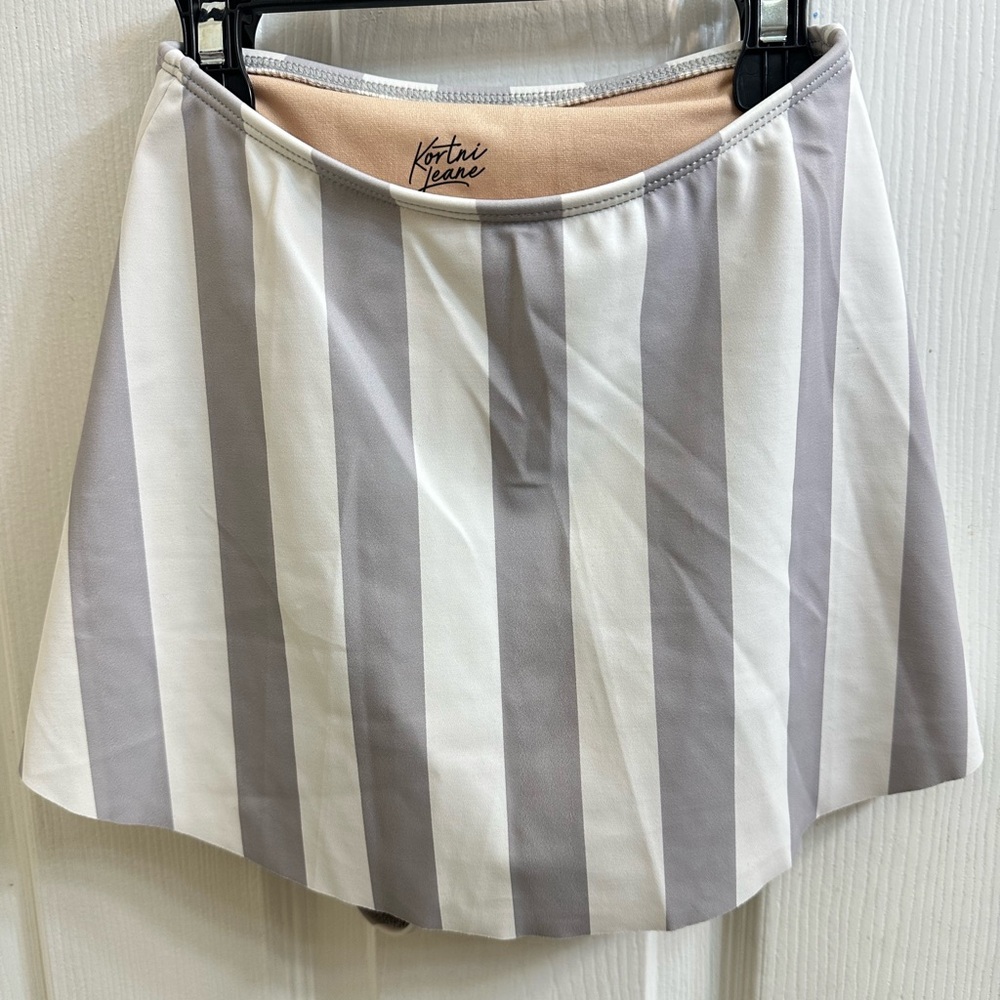 Kortni Jeane Gray and White Striped Kids 6/7 Skirt